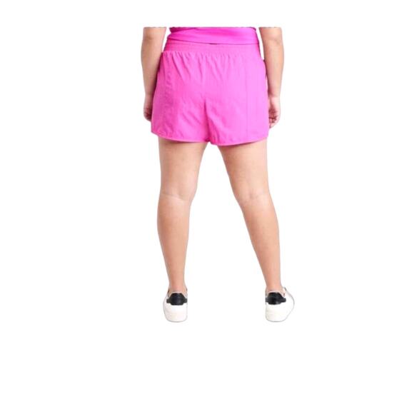 All in Motion High Rise Crinkle Run Shorts UPF 50+ Vibrant Pink XL - Picture 2 of 4